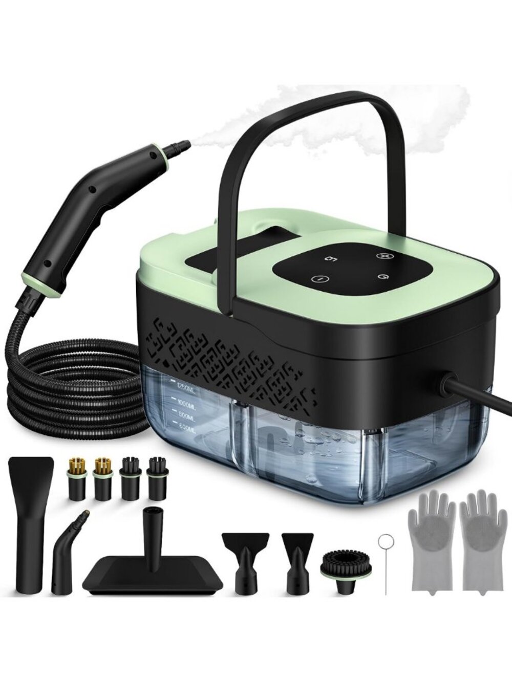 Portable Handheld Steam Cleaner with 16 Accessories, 6 Levels, Fast Heat-Up for